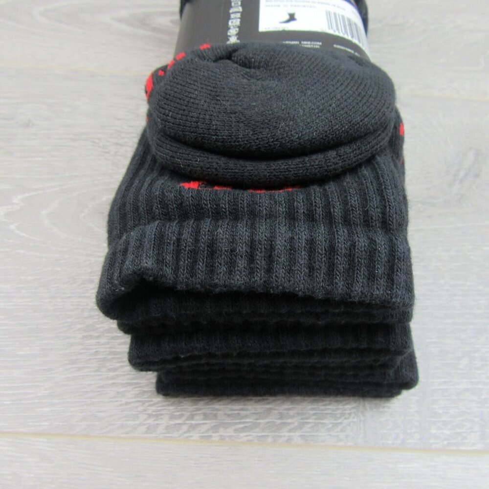 Jordan Essentials Crew Socks (3 Pairs) Mens Size 8-12 Black Red NEW - Picture 8 of 10